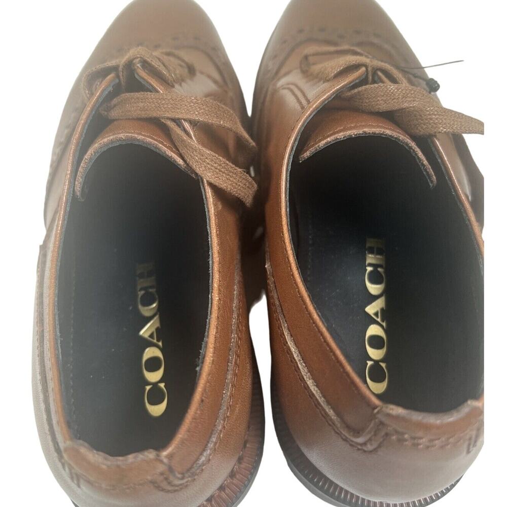 Coach Brown Wing Derby Dress Shoes Size 7d - Picture 4 of 7